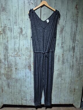 Stars Above Black Knit Drawstring Adjustable Jumpsuit